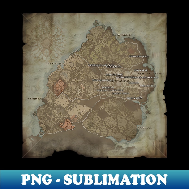 Diablo Transparent Diablo IV Map - Retro PNG Sublimation Digital Download - Def | Inspire ...