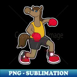 horse as boxer with boxing gloves - retro png sublimation digital download - bring your designs to life