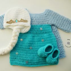 CROCHET PATTERN - Princess Elsa Costume | Baby Princess Dress | Baby Princess Photoshoot | Crochet Halloween Costume
