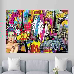 canvas art print street art pop wall print banksy canvas print urban art print trendy wall art large living room canvas