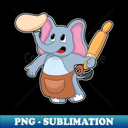 Elephant As Cook With Rolling Pin undefined Dough - Premium Sublimation Digital Download - Unlock Vibrant Sublimation Designs