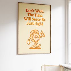 don't worry printable wall art, cute pink poster, digital download, funny retro print, large printable art, wall art ret