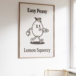 easy peasy wall print, trendy wall art, digital download print, retro wall decor, large printable art, downloadable prin