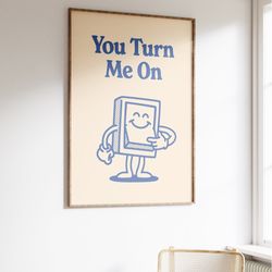 funny retro quote print, aesthetic retro print, lightswitch illustration, trendy wall art, retro love wall decor, 70s do