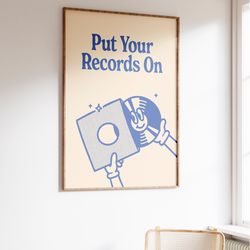 music poster, retro groovy print, vinyl record poster, turntable, music wall art, retro wall art, printable wall art, mu