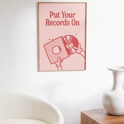 retro music poster, vinyl record poster, trendy art print, red wall art, positive poster, vinyl print, nostalgic poster,