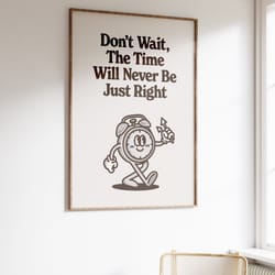 retro quote wall art, inspirational quote, motivational print, cute office wall art, positive energy decor, trendy wall