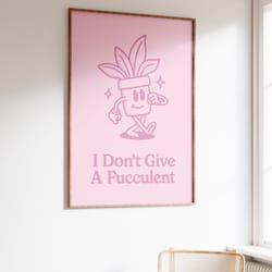 succulent wall art, pink quote wall art, positive mindset print, trendy retro artwork, retro plant poster, digital downl