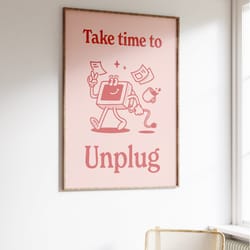 take some time quote digital print wall art, digital prints download, digital download wall print, retro printable art,