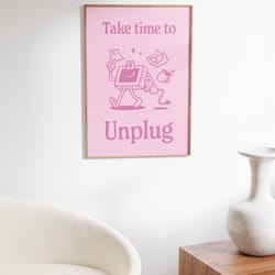 take time groovy wall print, digital download print, affirmation wall art, retro wall decor, cute pink printable art, do