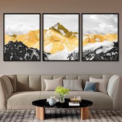 Mountain Wall Art Set Print Landscape Poster Living Room Nature Set Of 3 Canvas Abstract 3 Piece Wall Decor Bedroom Pane