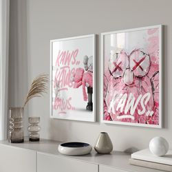 Pink Hypebeast Toys Poster Set of 2, Hypebeast Figure Printable Wall Art, Hypebeasat Decor, Hypebeast Print Art, Gift Fo