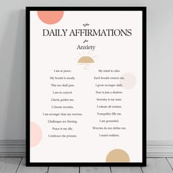 affirmation wall art for anxiety self love positive affirmations words of affirmation poster daily affirmations print