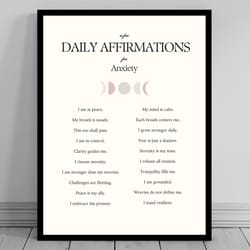 affirmation wall art for anxiety self love positive affirmations words of affirmation poster daily affirmations print