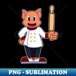 Cat As Cook With Cooking Apron undefined Rolling Pin - Trendy Sublimation Digital Download - Transform Your Sublimation Creations