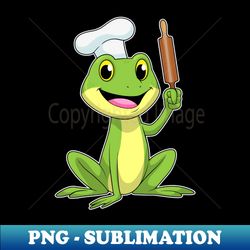 Frog As Baker With Rolling Pin undefined Cooking Hat - Png Transparent Sublimation Design - Capture Imagination With Every Detail
