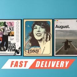 taylor swift posters taylor's version 1989 the eras tour august poster, wall decor, music decoration, special present fo