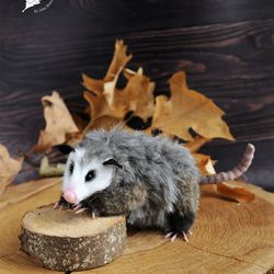 realistic mini toy possum pet portrait