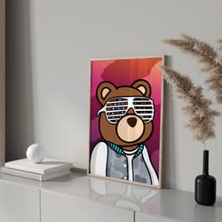 kanye west poster, graduation album cover, ye graphic poster, murakami album poster, kanye west, poster wall art, album