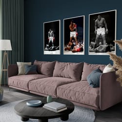 muhammad ali set of 3 posters, boxing poster, mma, kickboxing, tbe, money, championship, profession, boxing wall art, uf