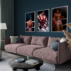 rocky balboa set of 3 posters, boxing poster, mma, kickboxing, tbe, money, championship, profession, boxing wall art, uf