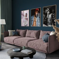 wiz khalifa set of 3 posters, wiz khalifa poster, weed, stoner, khalifa poster, blacc hollywood, the saga, the thrill, h