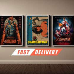 chainsaw man poster - chainsawman power posters print, cosplay decor, darkness power poster, anime wall art, manga decor