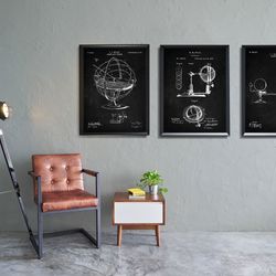 astronomy patent set of 3, planetarium, solar system armillary sphere tellurian astronomical globe,.jpg
