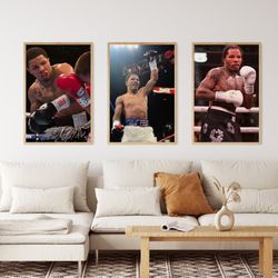 gervonta davis poster, gervonta davis set of 3 posters, wall decor, boxing poster, mma poster, wall art, aesthetic poste