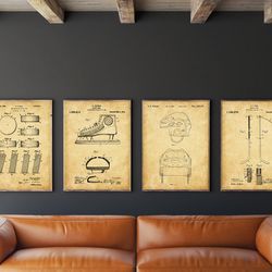 hockey patent set of 4,hockey shoes patent, hockey puck poster, hockey stick decor, winter sport decor, .jpg