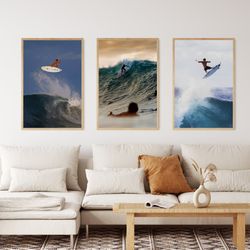 surf poster, surf set of 3 posters, surf, ocean poster, surf, aesthetic poster, trendy poster, surf aesthetic, nature po