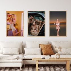 sydney sweeney poster, sydney sweeney set of 3 posters, sydney sweeney print, wall decor, poster, euphoria poster, aesth