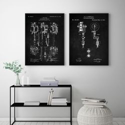 tattoo gun patent set of 2, antique tattoo markers poster group, tattooing print, tattooist gift, .jpg
