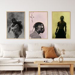 travis scott poster, travis scott set of 3 posters, music poster, travis scott print, wall decor, aesthetic poster, tren