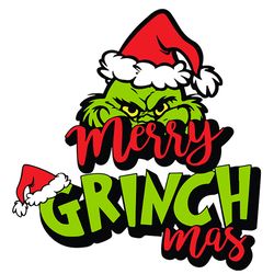 Grinch Christmas SVG, christmas svg, grinch svg, grinchy green svg, funny grinch svg, cute grinch svg, santa hat svg 53
