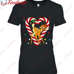 bambi ugly candy cane holiday t-shirt, christmas shirts mens wear love, share beauty