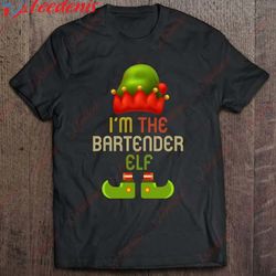 bartender elf christmas matching family pajama christmas shirt, funny christmas shirts  wear love, share beauty