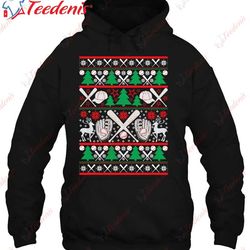 baseball christmas shirt ugly christmas funny xmas sports reindeers t-shirt, plus size womens christmas tees wear love,