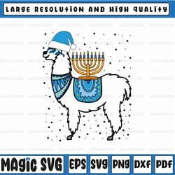 menorah hanukkah llama cute alpaca chanukah christmas svg, cute llama design svg, hanukkah menorah, christmas png, digit