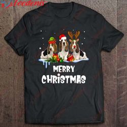 basset hound christmas cute pet lover t-shirt, cotton christmas shirts mens sale wear love, share beauty