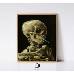artful dark academia art print, artful skeleton print,