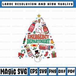 Christmas ER Nurse Tree Png, Xmas ER Crew Funny ER Ed Nurse Tech Png, Emergency Department Png, Christmas Png, Digital D