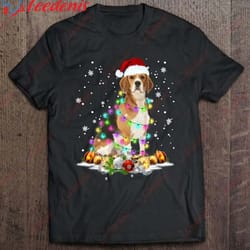 beagle christmas tee christmas lights pajama t-shirt, plus size womens christmas t shirts wear love, share beauty
