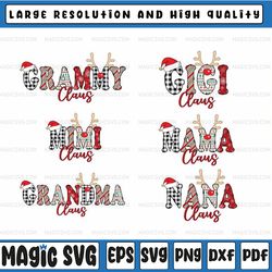 Personalized Name Gigi Nana Claus Santa Bundle Png, Reindeer Matching Family Christmas Png, Christmas Png, Digital Downl