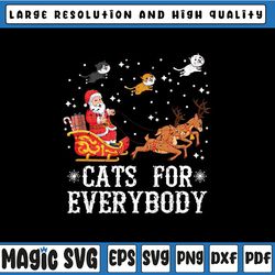 Cats For Everybody Christmas Cat Png, Funny Xmas Sa-nta With Reindeer Png, Christmas Png, Digital Download