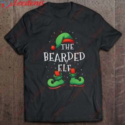 bearded elf family matching christmas gift costume t-shirt, mens christmas shirts wear love, share beauty