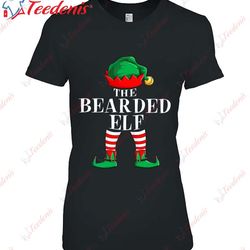 bearded elf matching christmas group gift funny shirt, christmas tee shirts ladies wear love, share beauty