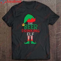 beer drinking elf matching family group christmas party gift t-shirt, funny christmas sweaters for family  wear love, sh
