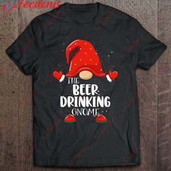 beer drinking gnome matching family group christmas pajama shirt, funny family christmas shirts ideas wear love, share