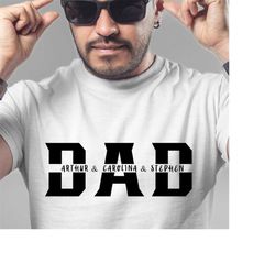 personalized dad t-shirt, custom kids names t-shirt,father's day gift,daddy love t-shirt, dad gift shirt with kids names